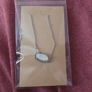 Kendra Scott Silver Necklace with White Stone